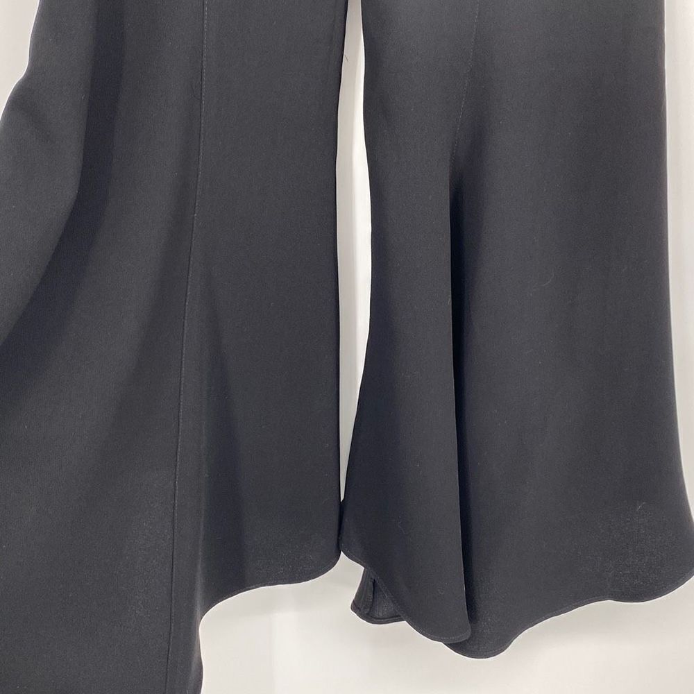 Anthropologie Zinnia Tulip Flare Pants High-Rise Side Zip Dressy Black Size 4 - Picture 12 of 16